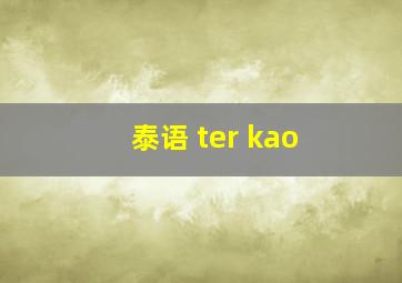 泰语 ter kao